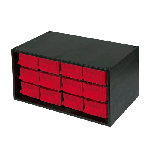 MULTIBOX 12 CAJONES ROJO 280X167X140 MM