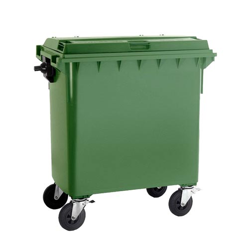 CONTENEDOR 660L TAPA PLANA VERDE MY