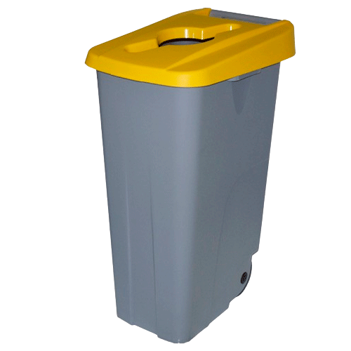 CONTENEDOR RECICLAJE RUEDAS ENCAJABLE 110L