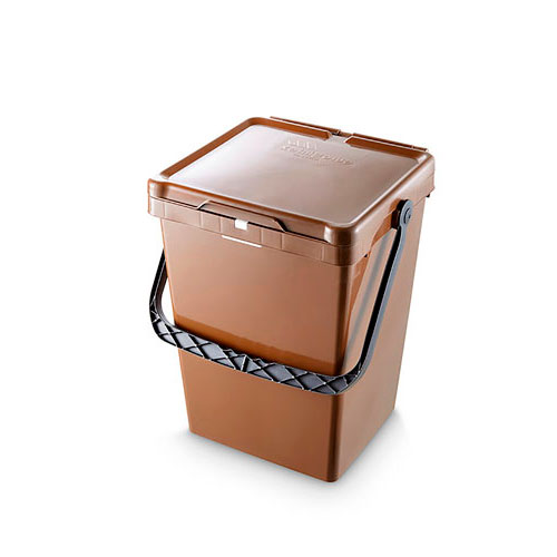 CUBO COCINA ECOBOX CON ASA PLASTICA MARRON