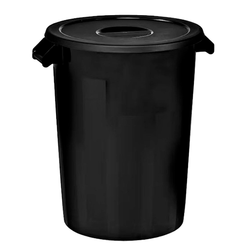 [4000000744] BARREÑO C/TAPA 100L 515Ø x670mm NEGRO