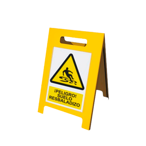 [4000023392] CABALLETE PLEGABLE DE SEÑALIZACION PVC AMARILLO