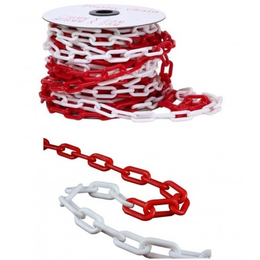 [4000022975] PAQ. 25ML CADENA SEÑALIZACIÓN BL/ROJA 8 MM